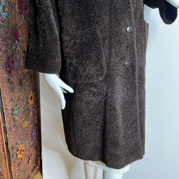 MaxMara Sz 8 Brown Pointed Collar Patch Pockets Button Closure - Picture 5 of 13